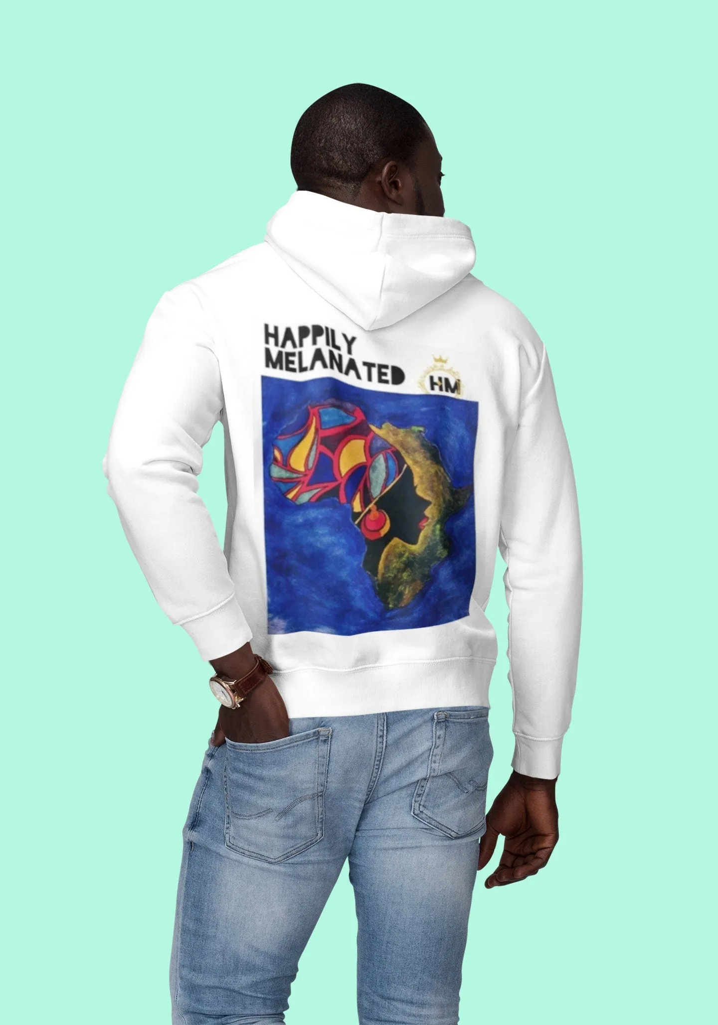 African-Inspired Unisex Hoodie, Handcrafted Unisex Streetwear, Bold Ethnic Motifs