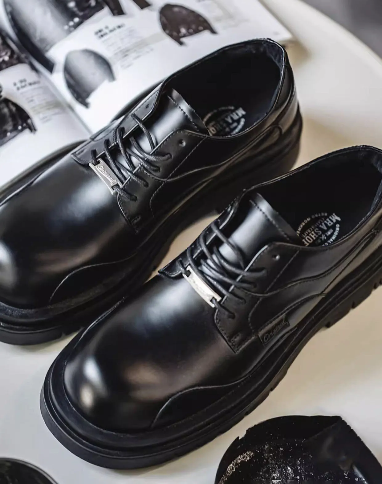 British Hippie Gentleman Derby Martin Work Leather Men's Dress Shoes