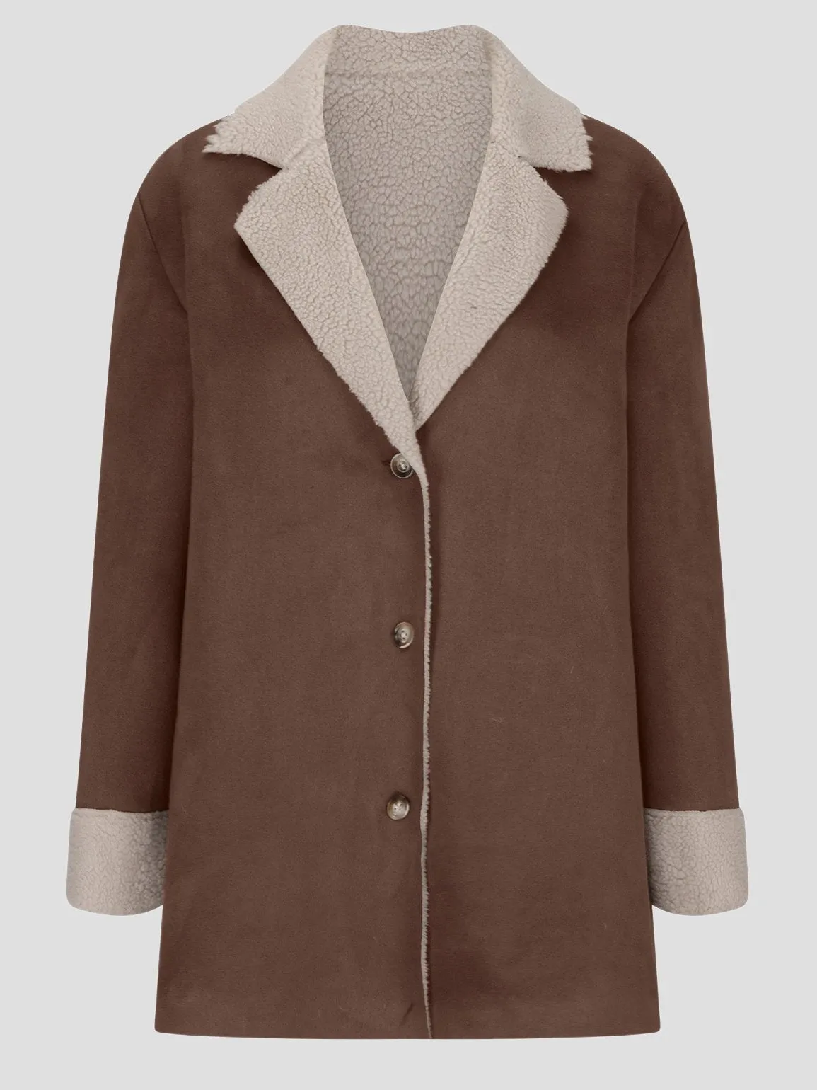 Casual Lapel Thickened Warm Fleece Lined Long Coat