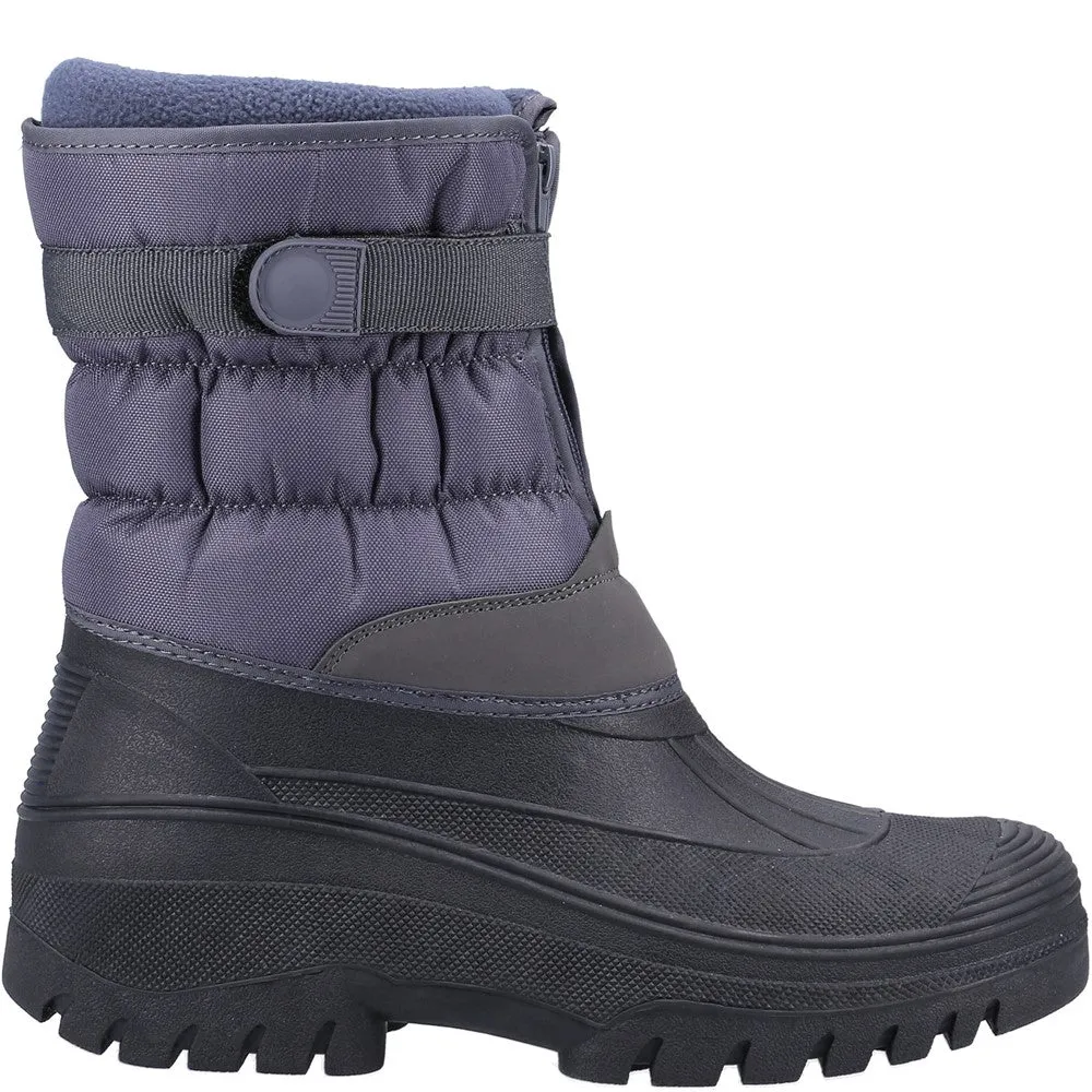 Chase Touch Fastening and Zip up Winter Boots Grey