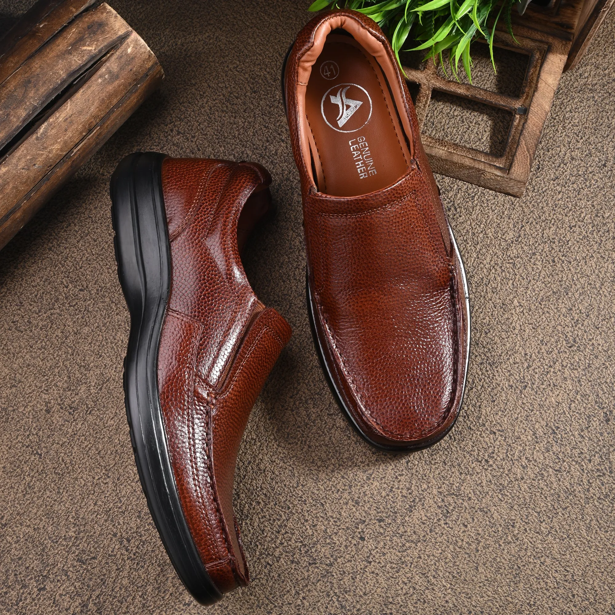Classic Trumock Full Grain Leather Slip Ons