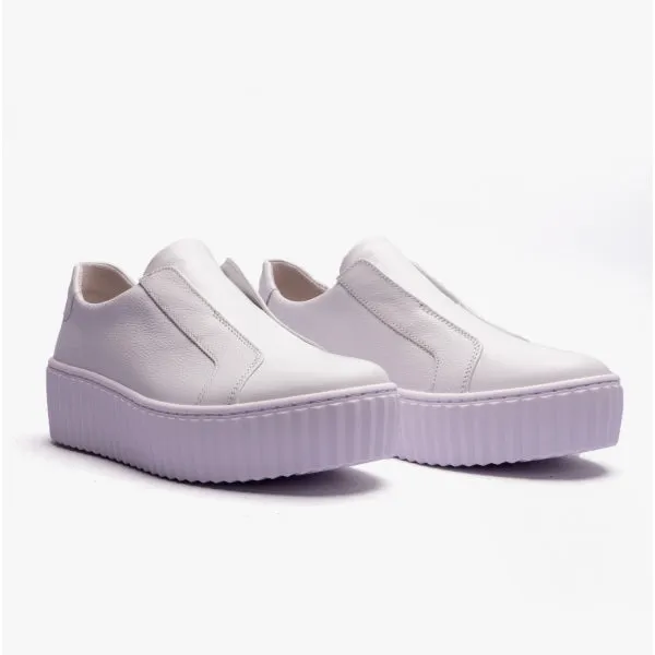 DEBRA Ladies Slip-On Trainers White