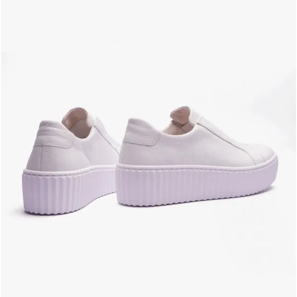 DEBRA Ladies Slip-On Trainers White