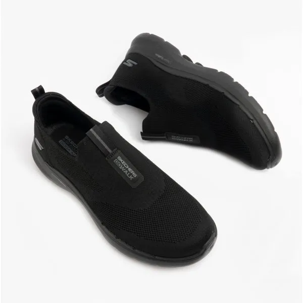 GO WALK 6 Mens Slip-On Trainers Black