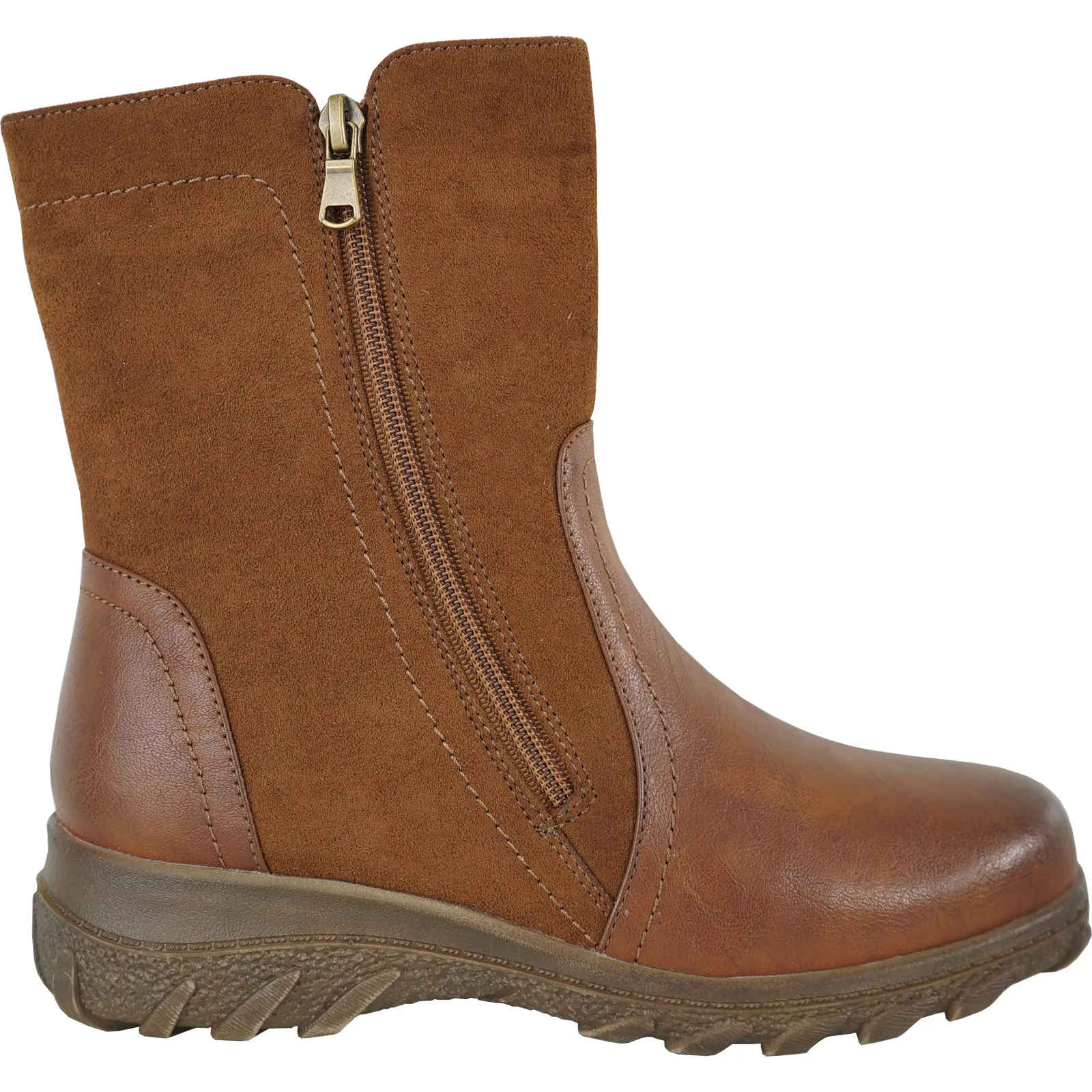 KOZI Waterproof Women Boot LYA-3 Ankle Winter Fur Casual Boot BROWN
