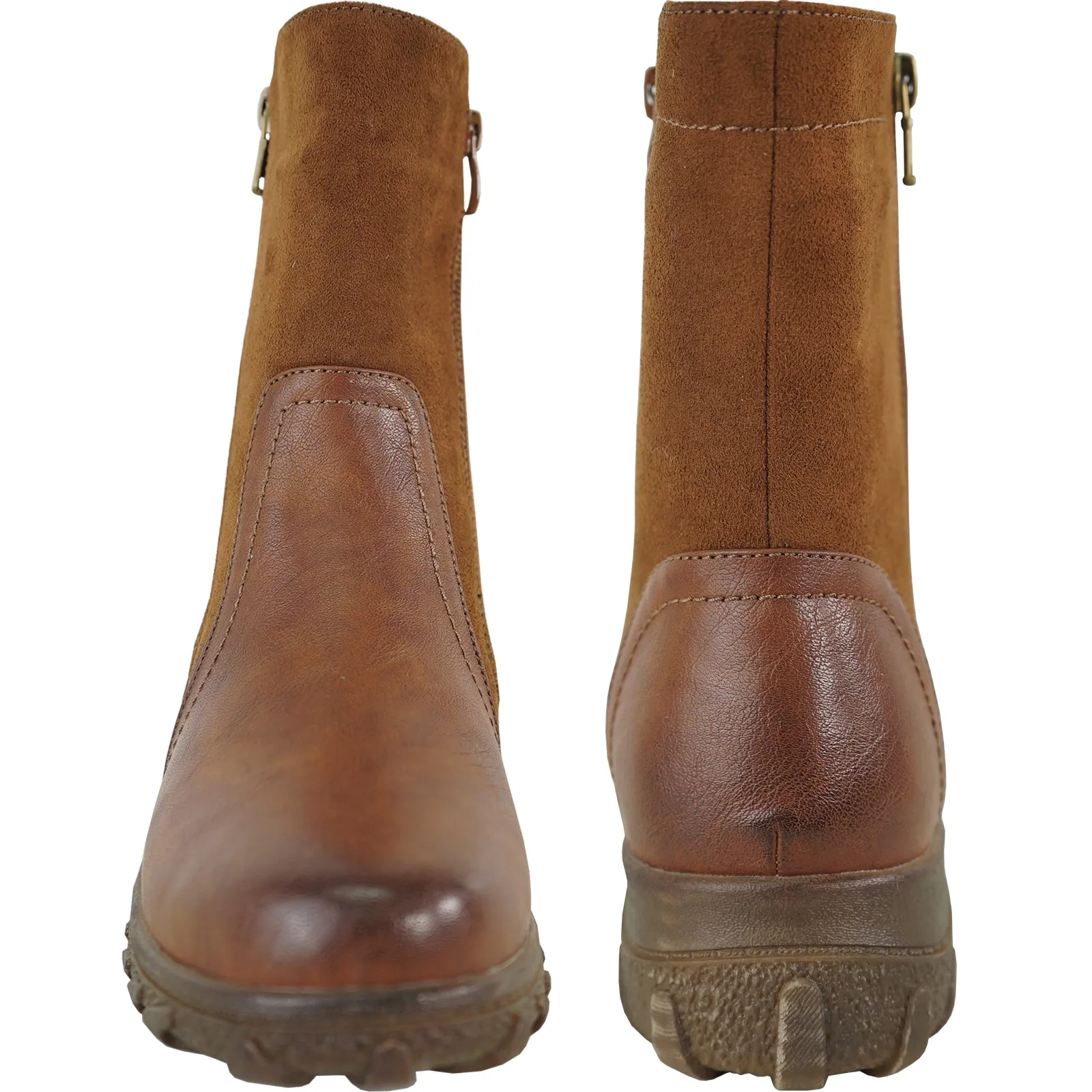 KOZI Waterproof Women Boot LYA-3 Ankle Winter Fur Casual Boot BROWN