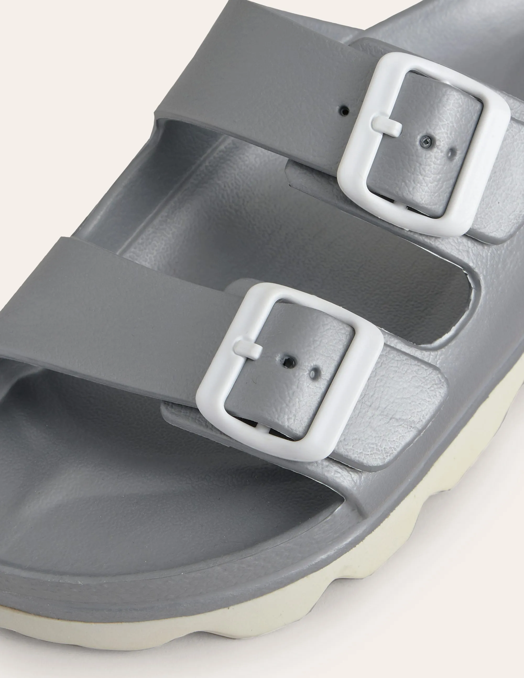 Lyla Double Buckle Slide-Silver