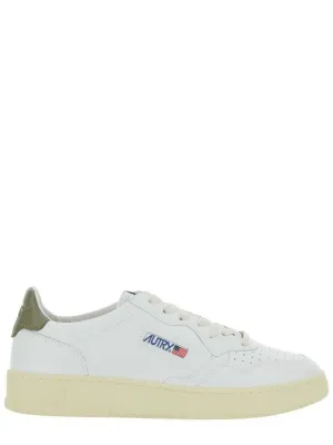 'Medalist Low' Green Sneakers With Contrasting Heel Tab In Leather Man