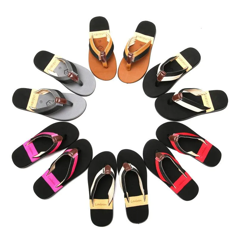 Men's flat flip flops casual daily slide sandals