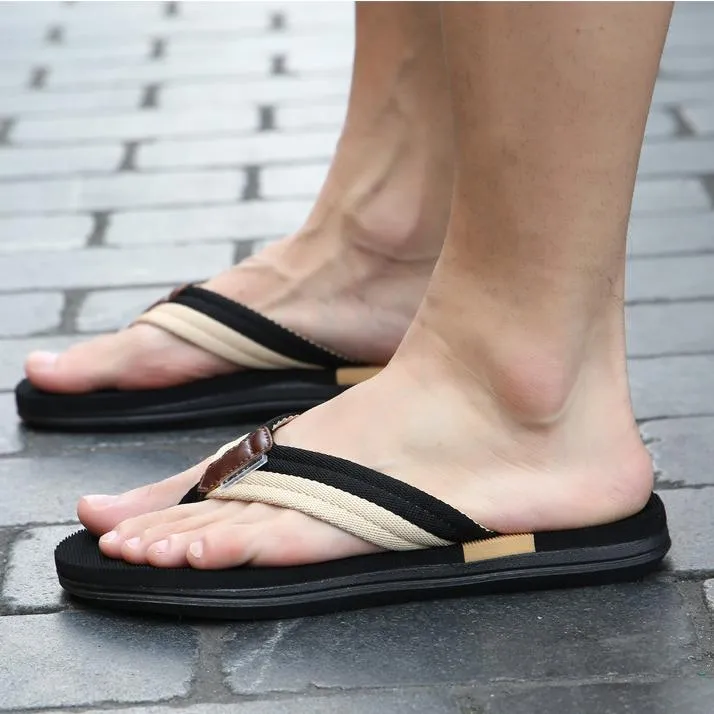 Men's flat flip flops casual daily slide sandals