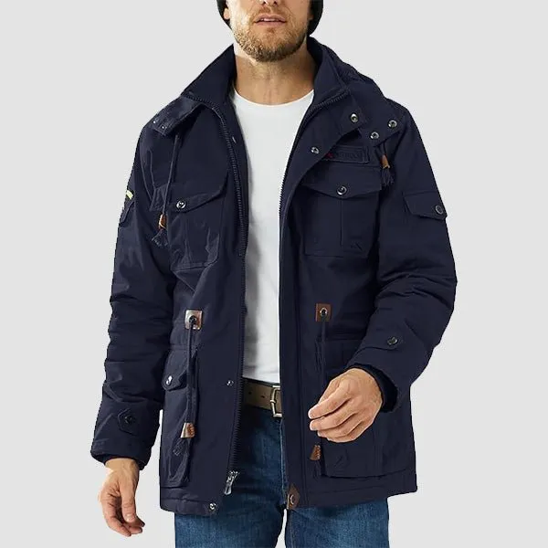 Men's Winter Coat Military Jacket Fleece Lined Parka Cotton Cargo Jacket