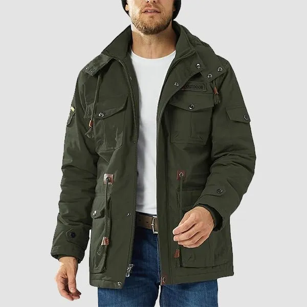 Men's Winter Coat Military Jacket Fleece Lined Parka Cotton Cargo Jacket