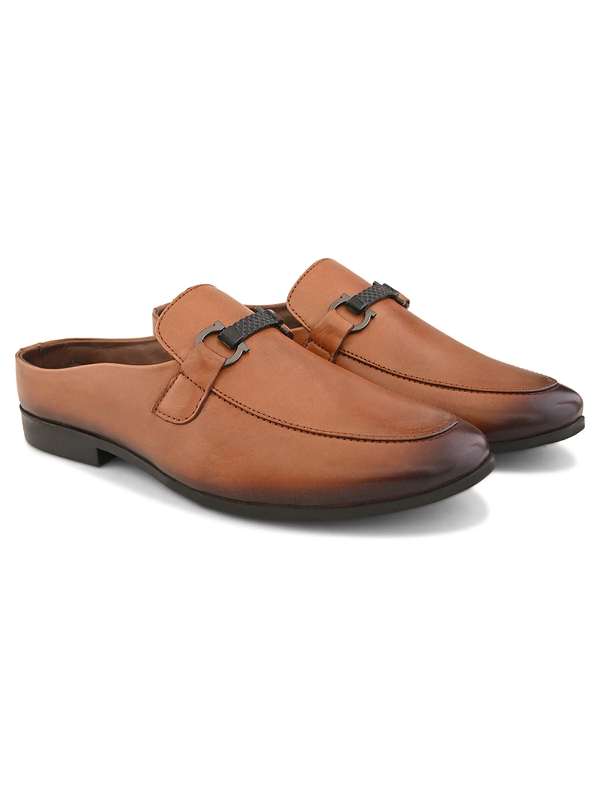 Pelle Albero Male's Tan Leather Casual Mules