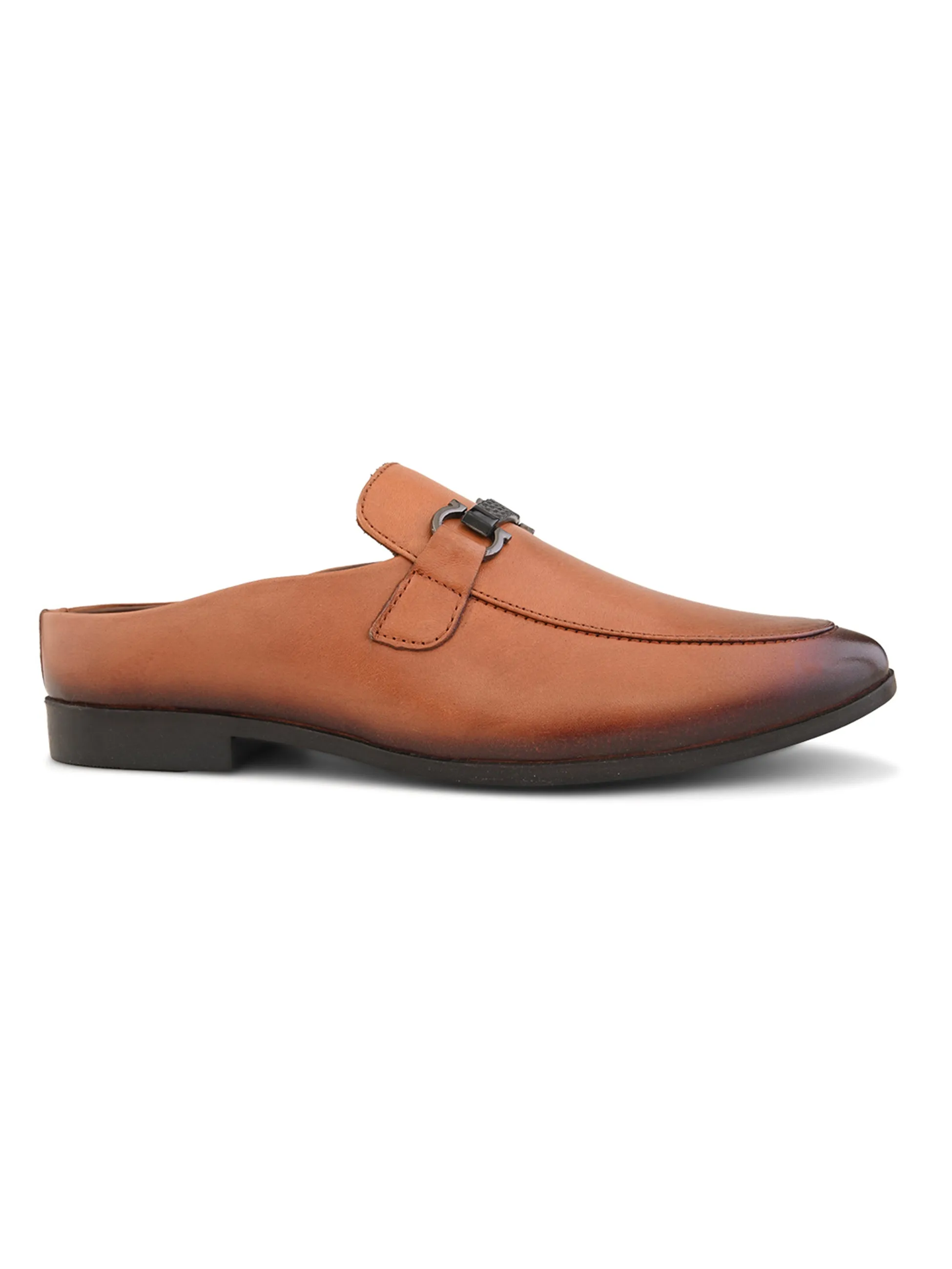 Pelle Albero Male's Tan Leather Casual Mules