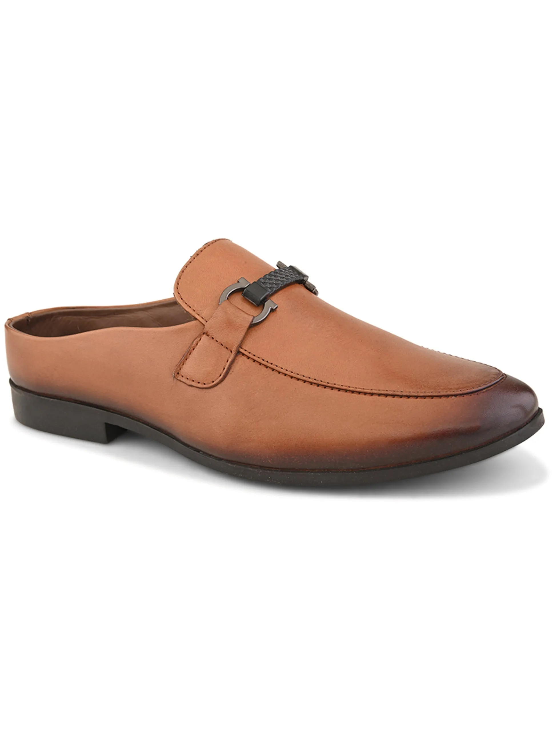 Pelle Albero Male's Tan Leather Casual Mules