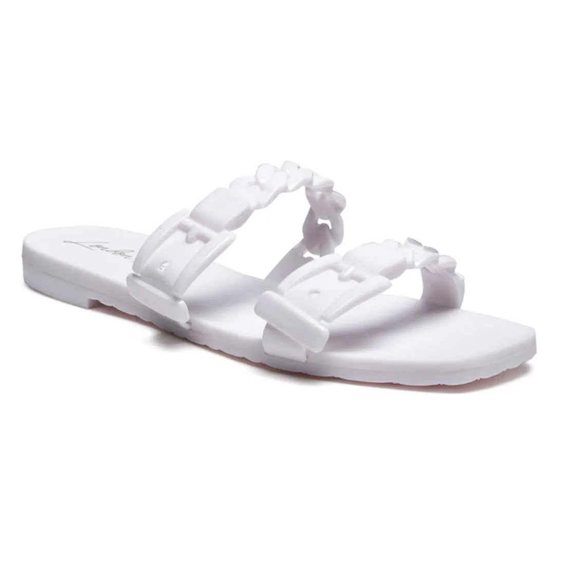 Pool Flat Flipflop Slides in White
