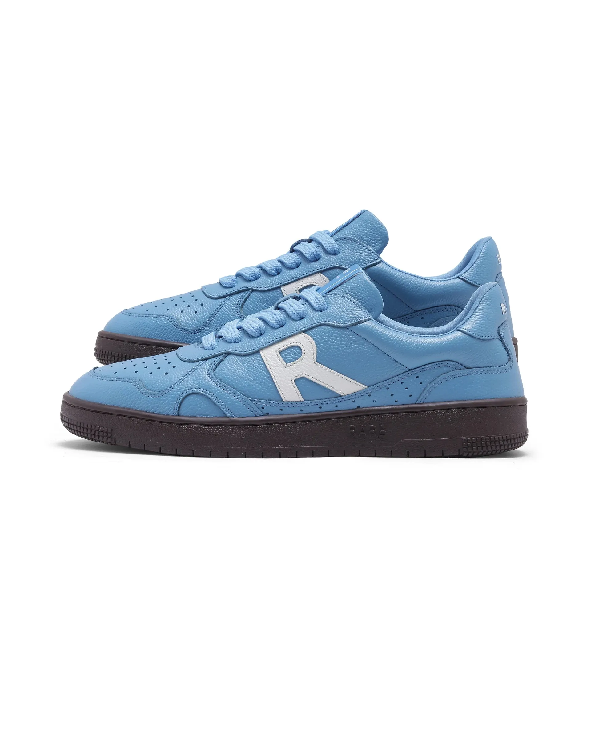 Rare Rabbit Men's Kepler Blue  Genuine Leather Low-top Lace-up Sneaker Shoes