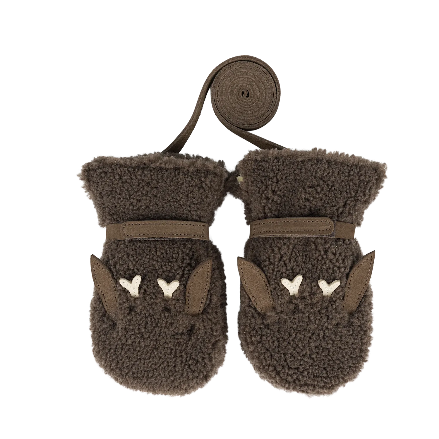 Richy Mittens | Stag | Hazelnut Curly Faux Fur