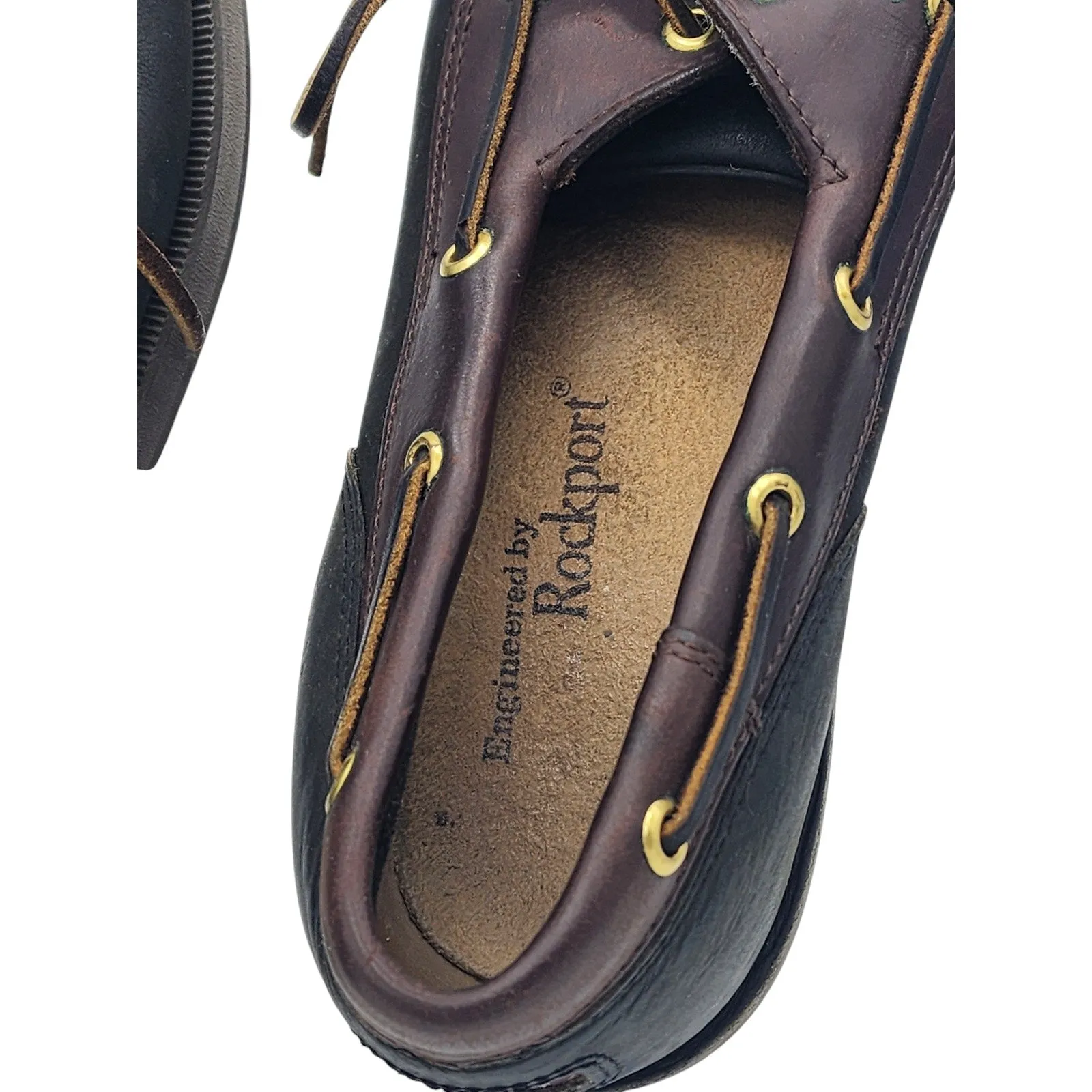 Rockport Boat Shoes Mens 9M Moccasins Leather Moc Toe Non Slip Nautical M5108