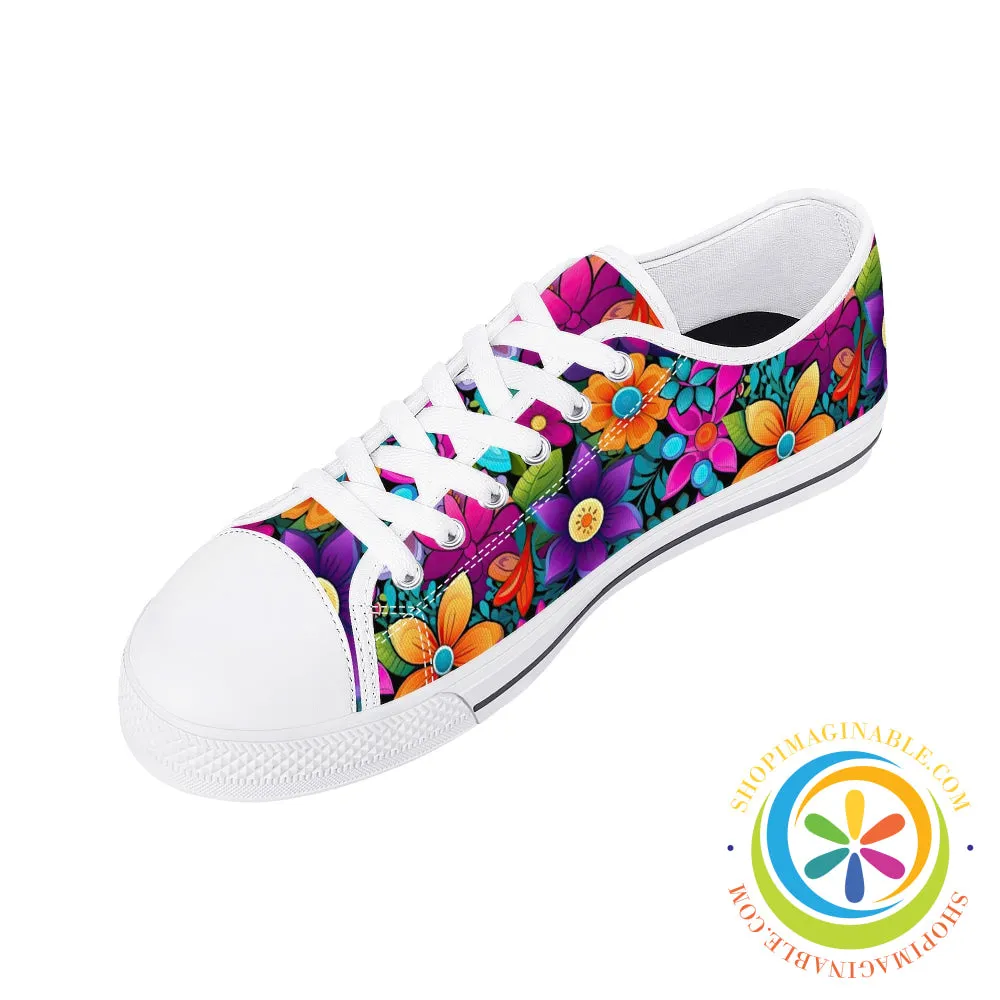 Sunny Floral Ladies Low Top Canvas Shoes