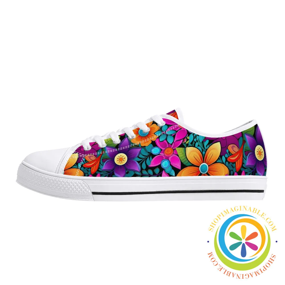 Sunny Floral Ladies Low Top Canvas Shoes