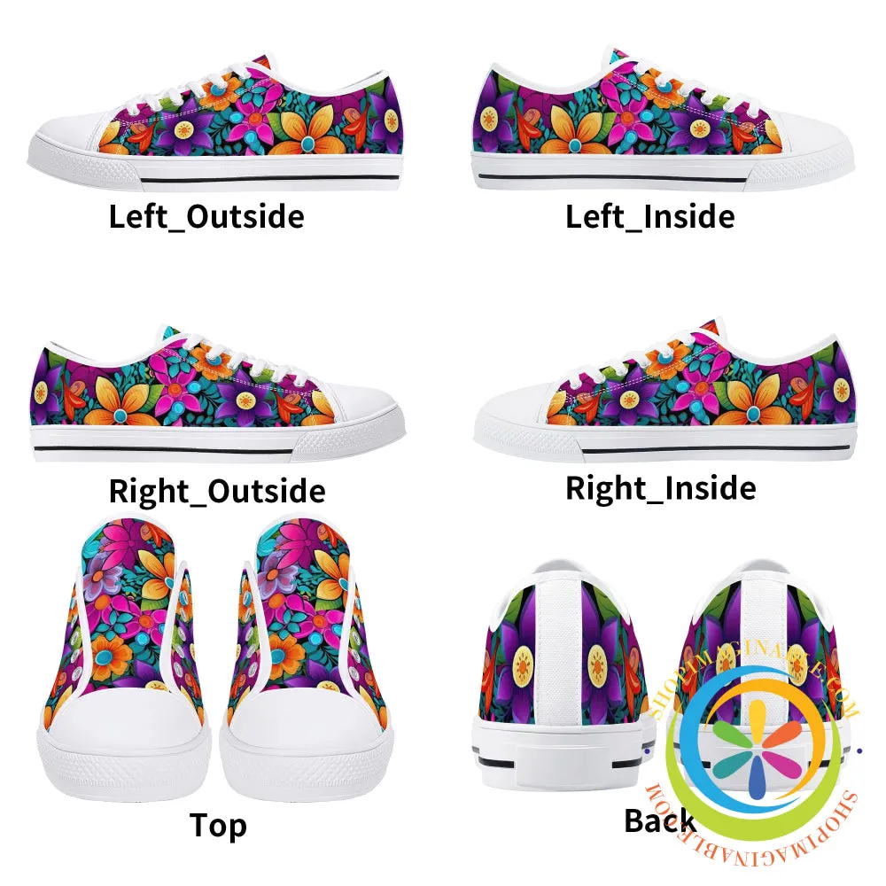 Sunny Floral Ladies Low Top Canvas Shoes