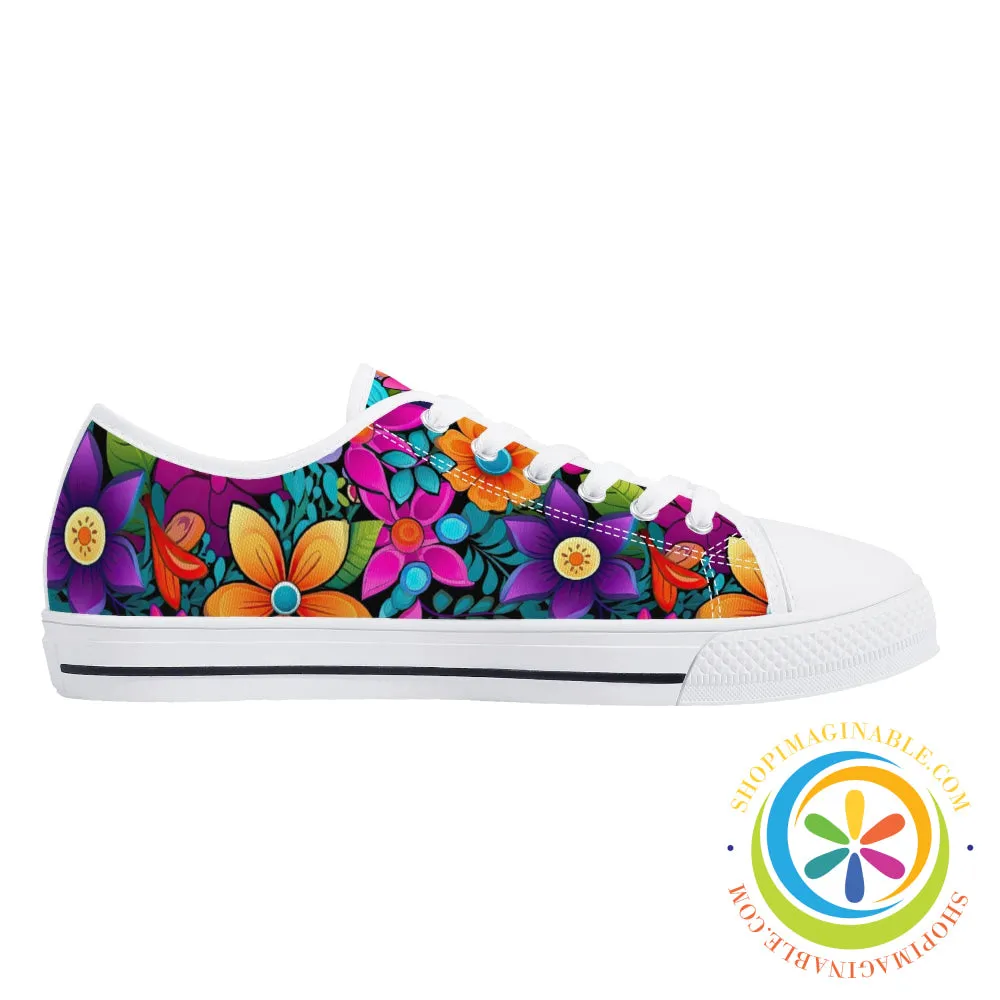 Sunny Floral Ladies Low Top Canvas Shoes