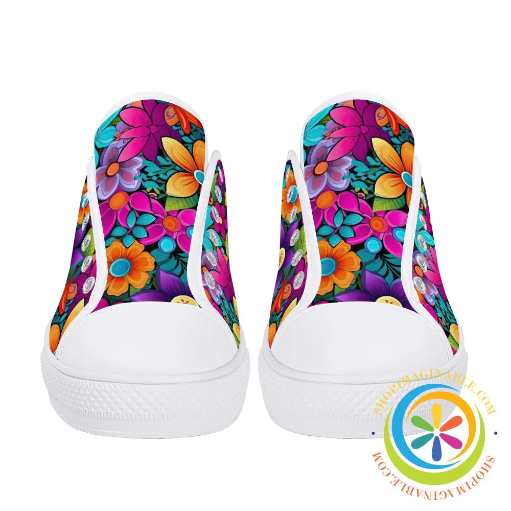Sunny Floral Ladies Low Top Canvas Shoes