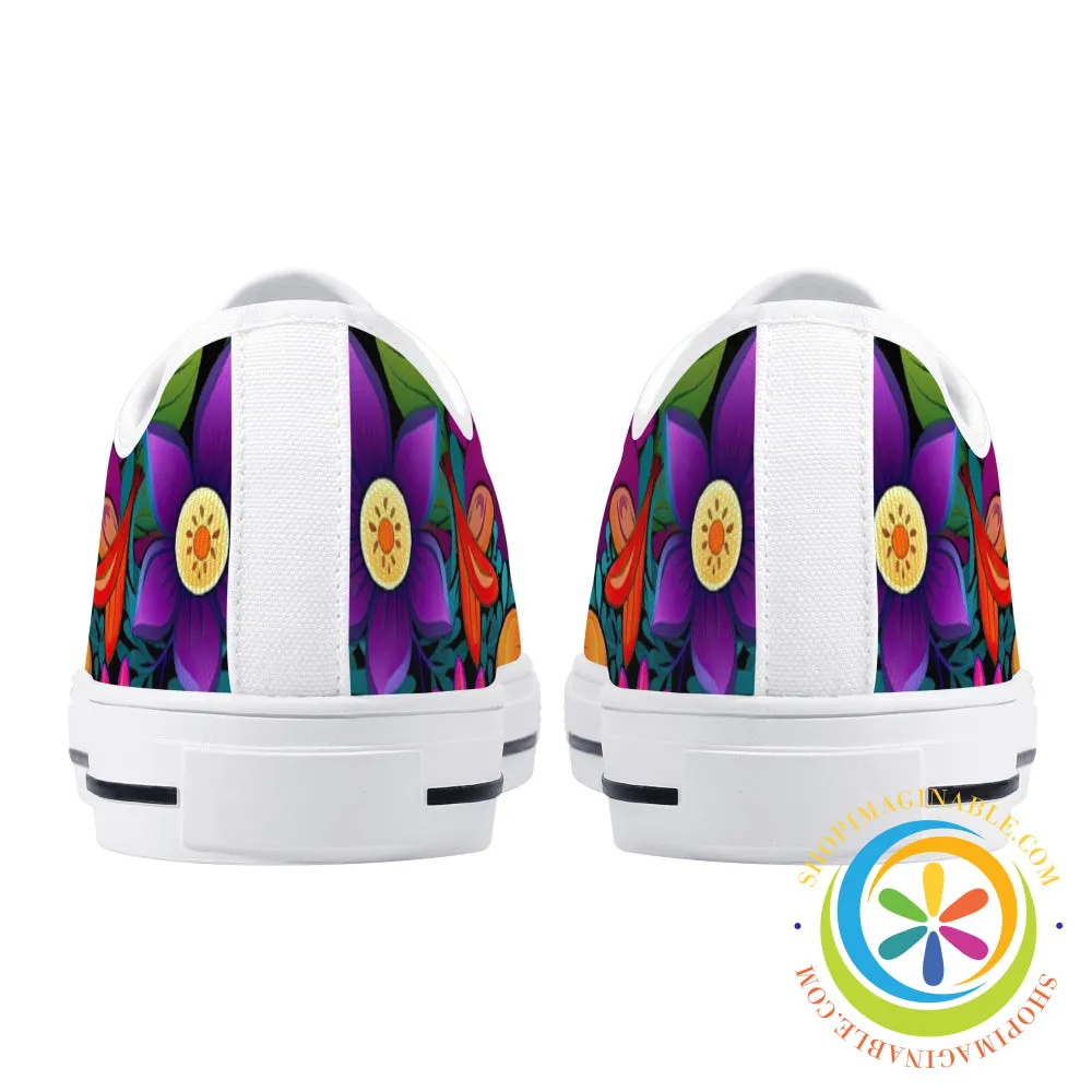 Sunny Floral Ladies Low Top Canvas Shoes