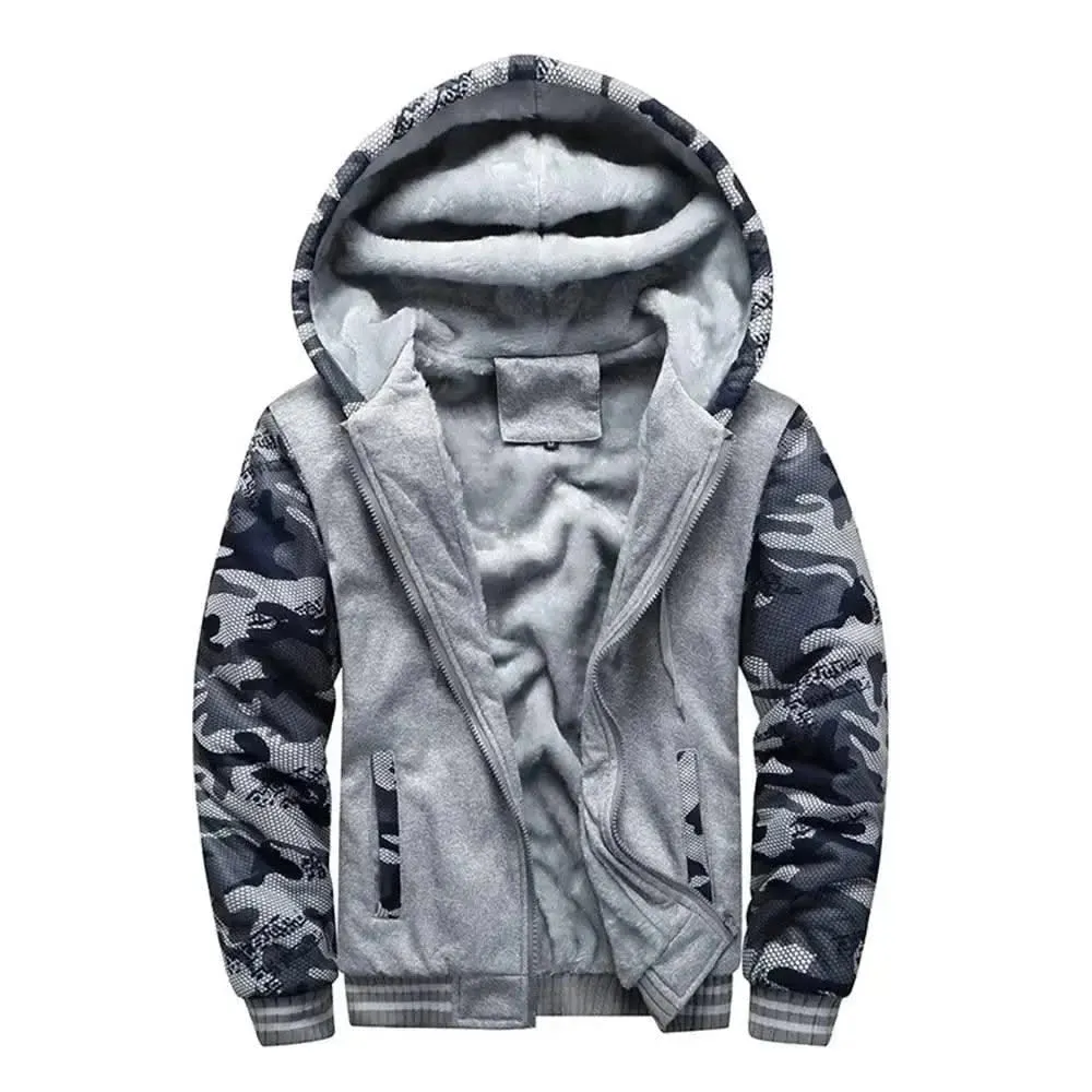 WHWR Luxe Camouflage Fleece-lined Winter Jacket with Hood