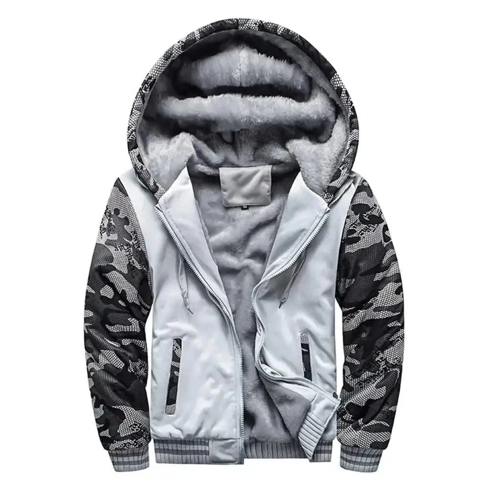 WHWR Luxe Camouflage Fleece-lined Winter Jacket with Hood