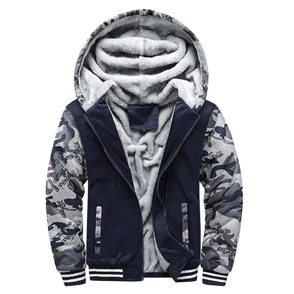 WHWR Luxe Camouflage Fleece-lined Winter Jacket with Hood