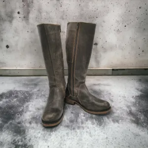 WOMENS SIZE 6.5 US (37) - BOS&CO, Designer Fashion, Tall Leather, Fleece Lined Winter Boots EUC B22