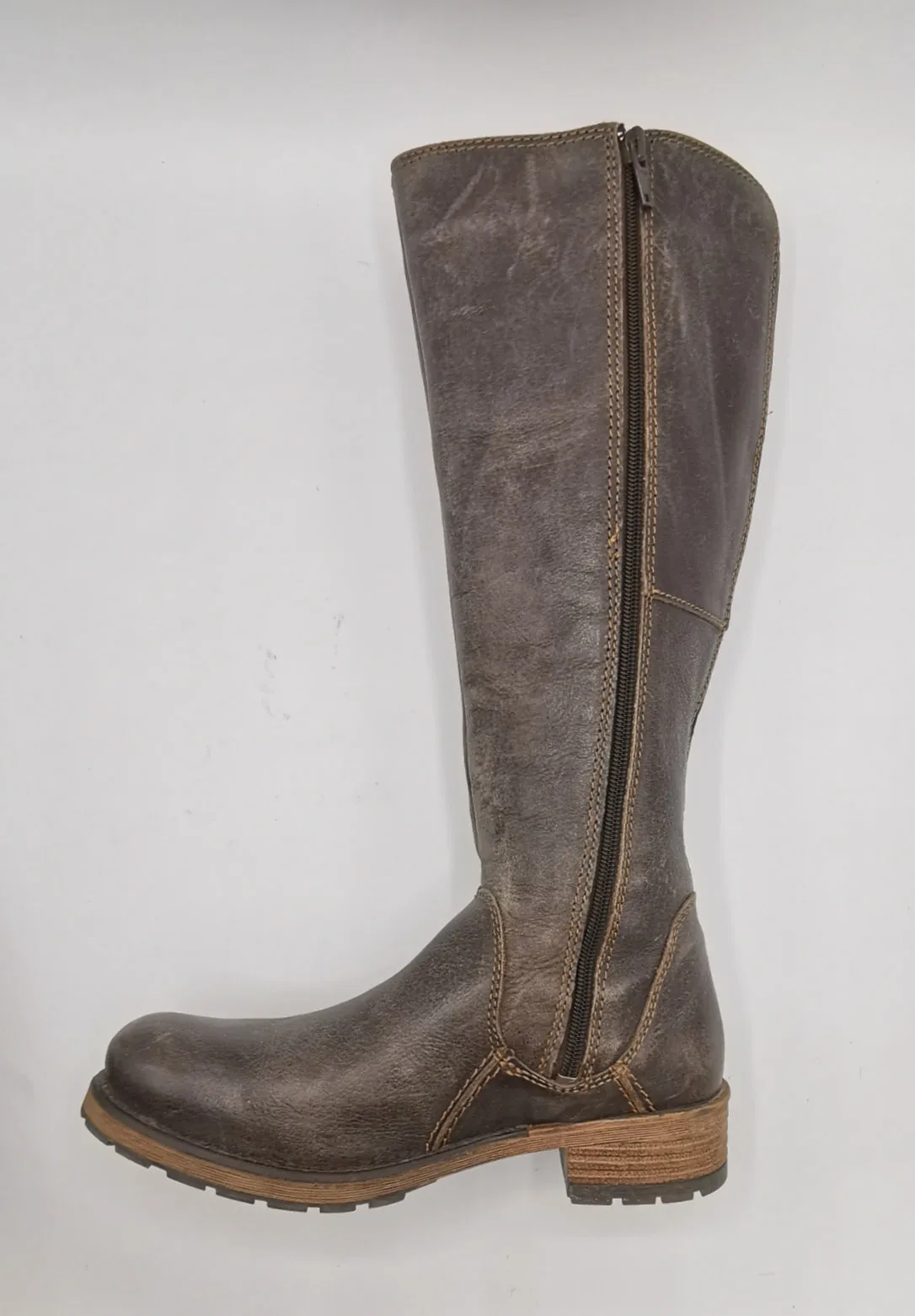 WOMENS SIZE 6.5 US (37) - BOS&CO, Designer Fashion, Tall Leather, Fleece Lined Winter Boots EUC B22