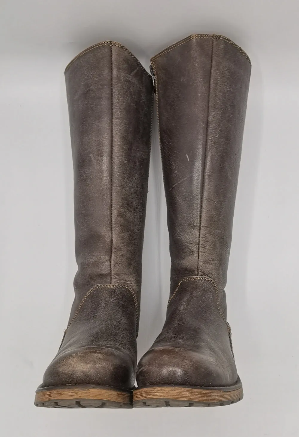 WOMENS SIZE 6.5 US (37) - BOS&CO, Designer Fashion, Tall Leather, Fleece Lined Winter Boots EUC B22
