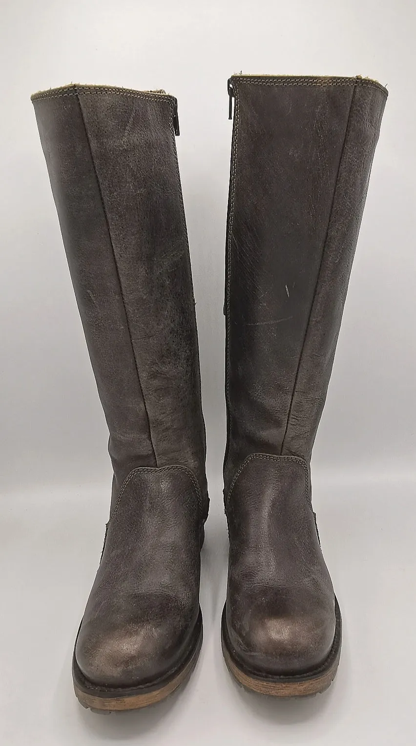 WOMENS SIZE 6.5 US (37) - BOS&CO, Designer Fashion, Tall Leather, Fleece Lined Winter Boots EUC B22